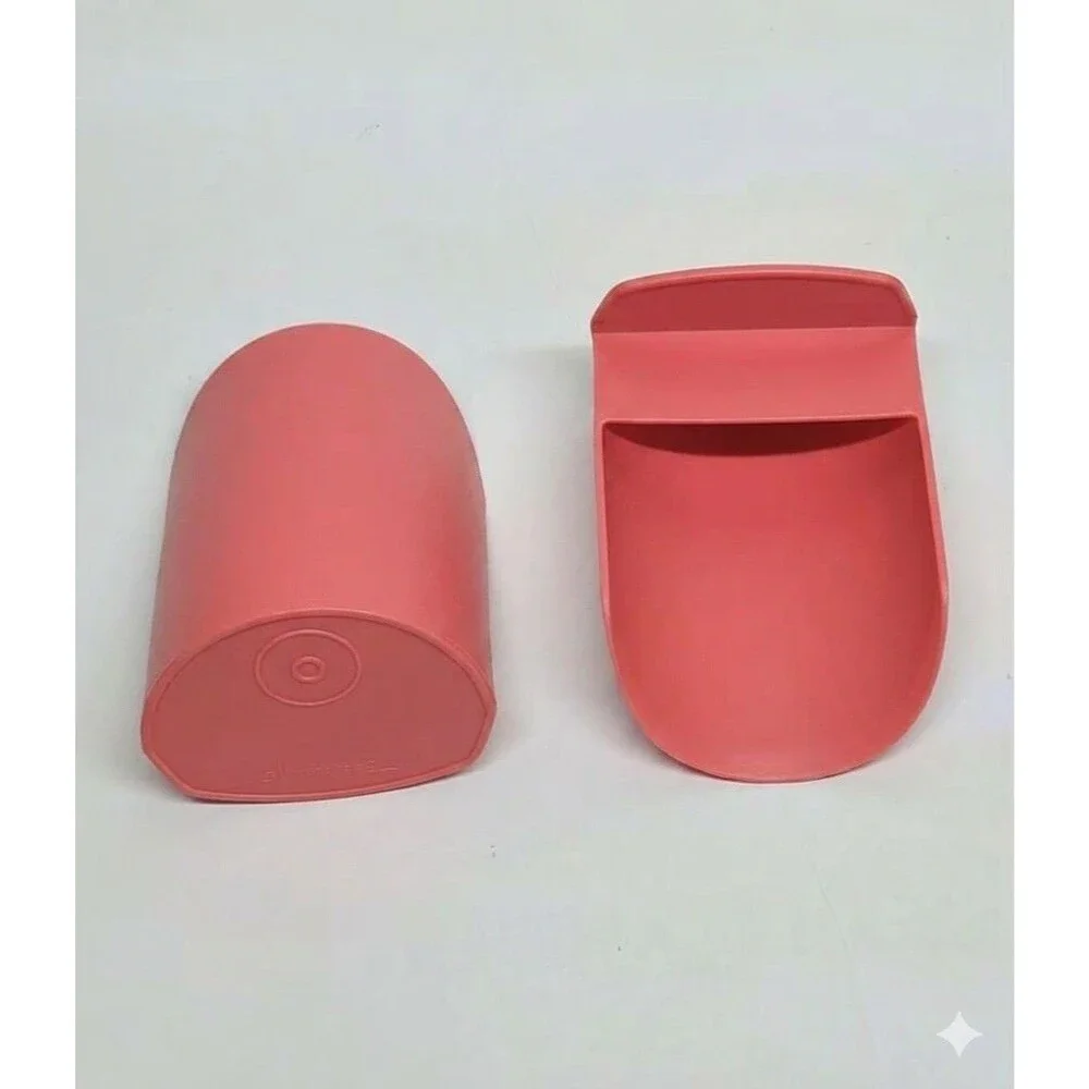 Tupperware Rocker Canister Scoop Coral 2-Pack - Brand New In Sealed Bag